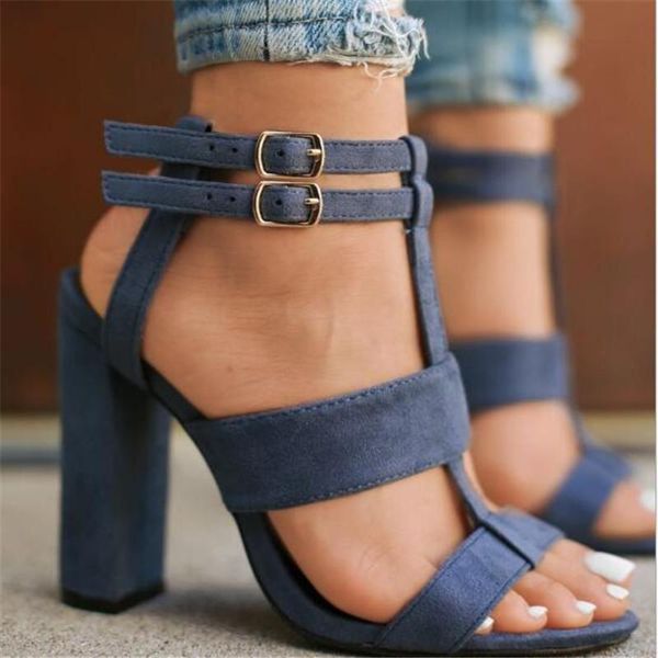 dress shoes summer women flock square heel sandals high heels buckle strap female fashion woman sandal size 35-42, Black
dress shoes summer women flock square heel sandals high heels buckle strap female fashion woman sandal size 35-42, Black