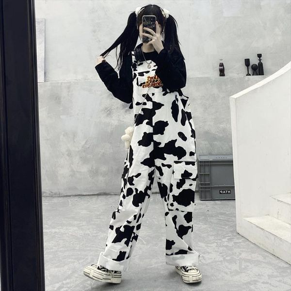 streetwear hip hop harajuku women romper girl cow print black white plaid overalls casual jumpsuit trousers baggy pants
streetwear hip hop harajuku women romper girl cow print black white plaid overalls casual jumpsuit trousers baggy pants