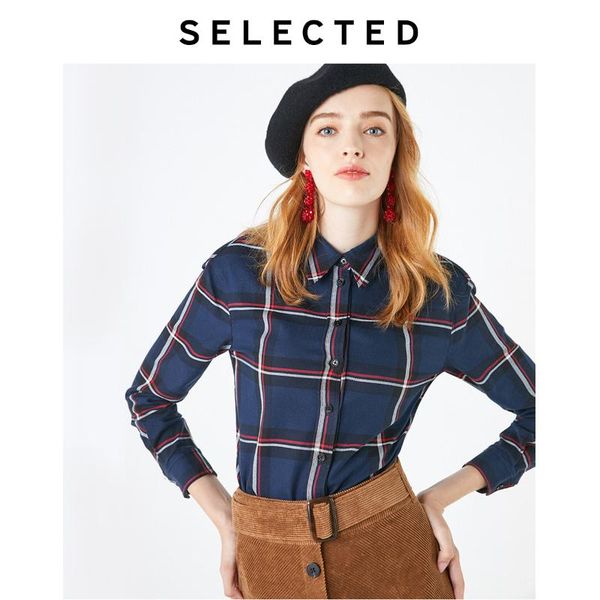 women's blouses & shirts selected 100% cotton plaid long-sleeved shirt r|419405507, White
women's blouses & shirts selected 100% cotton plaid long-sleeved shirt r|419405507, White