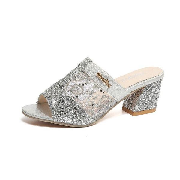 slippers 2021 glitter mesh women sandals summer fashion peep toe casual thick heel shoes slip on big size 40 3795, Black
slippers 2021 glitter mesh women sandals summer fashion peep toe casual thick heel shoes slip on big size 40 3795, Black