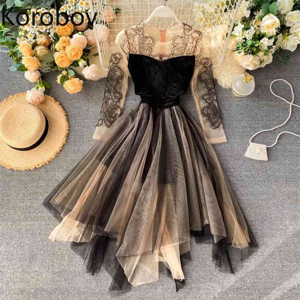 korobov spring summer new party night club dress korean elegant lace mesh patchwork dresses fashion vestidos 79662 210430, Black;gray
korobov spring summer new party night club dress korean elegant lace mesh patchwork dresses fashion vestidos 79662 210430, Black;gray