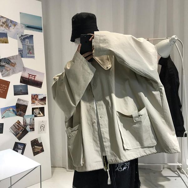 men's casual shirts roora couple and women's spring autumn fried street ins fashion brand jacket stand collar ruffian handsome coa, White;black
men's casual shirts roora couple and women's spring autumn fried street ins fashion brand jacket stand collar ruffian handsome coa, White;black