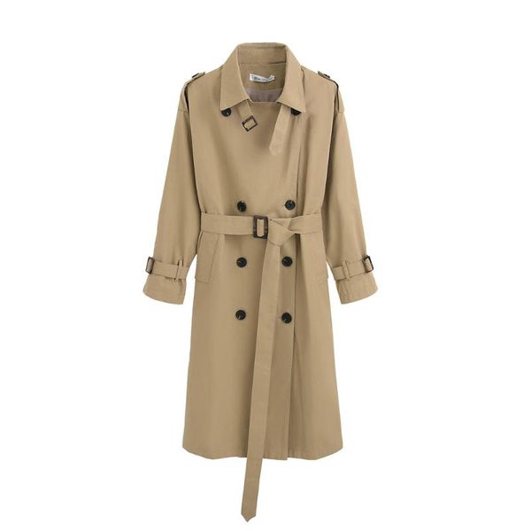 women's trench coats waterproof long double-breasted coat classic lapel overcoat slim outerwear with belt khaki autumn spring, Tan;black
women's trench coats waterproof long double-breasted coat classic lapel overcoat slim outerwear with belt khaki autumn spring, Tan;black