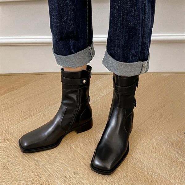 boots pxelena cool street buckle genuine leather biker motorcycle ankle women low heels square toe autumn winter shoes 2021 zip, Black
boots pxelena cool street buckle genuine leather biker motorcycle ankle women low heels square toe autumn winter shoes 2021 zip, Black