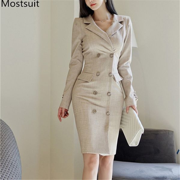 double-breasted notched collar pencil dress women spring full sleeve korean elegant fashion female dresses vestidos femme 210518, Black;gray
double-breasted notched collar pencil dress women spring full sleeve korean elegant fashion female dresses vestidos femme 210518, Black;gray