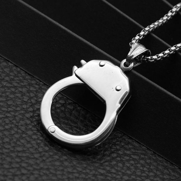 pendant necklaces handcuffs necklace stainless steel fashion mens hip hop jewelry for neck male accessories, Silver
pendant necklaces handcuffs necklace stainless steel fashion mens hip hop jewelry for neck male accessories, Silver