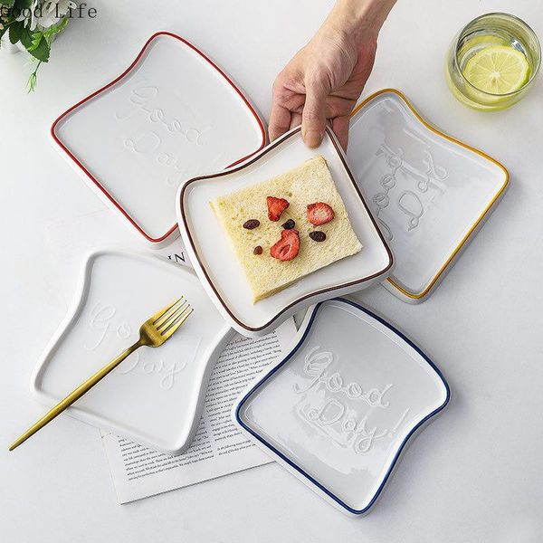 dishes & plates creative breakfast toast bread ceramic western baking plate personality shape dessert tray household tableware
dishes & plates creative breakfast toast bread ceramic western baking plate personality shape dessert tray household tableware