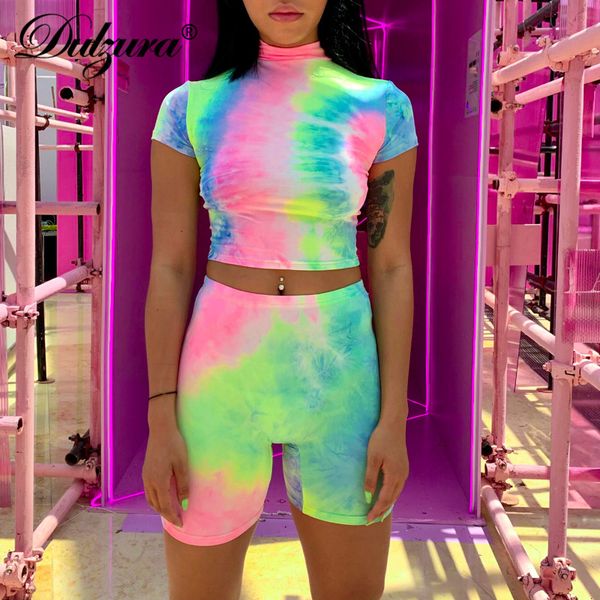 dulzura 2021 summer women two piece set crop high waist shorts set tracksuit outfits fitness tie dye streetwear 2 piece, Black;white
dulzura 2021 summer women two piece set crop high waist shorts set tracksuit outfits fitness tie dye streetwear 2 piece, Black;white