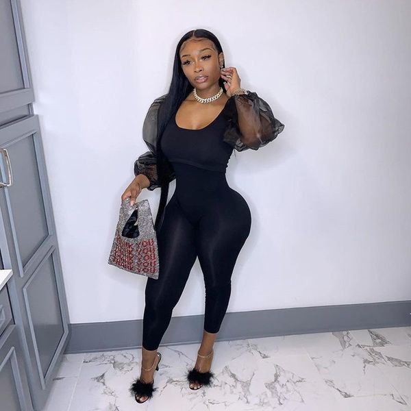 women's jumpsuits & rompers mesh patchwork skinny womens jumpsuit solid black casual summer puff sleeve, Black;white
women's jumpsuits & rompers mesh patchwork skinny womens jumpsuit solid black casual summer puff sleeve, Black;white