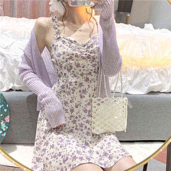 casual dresses suspender purple floral dresses 2022 fashion coat small woman gentle first love skirt suit, Black;gray
casual dresses suspender purple floral dresses 2022 fashion coat small woman gentle first love skirt suit, Black;gray