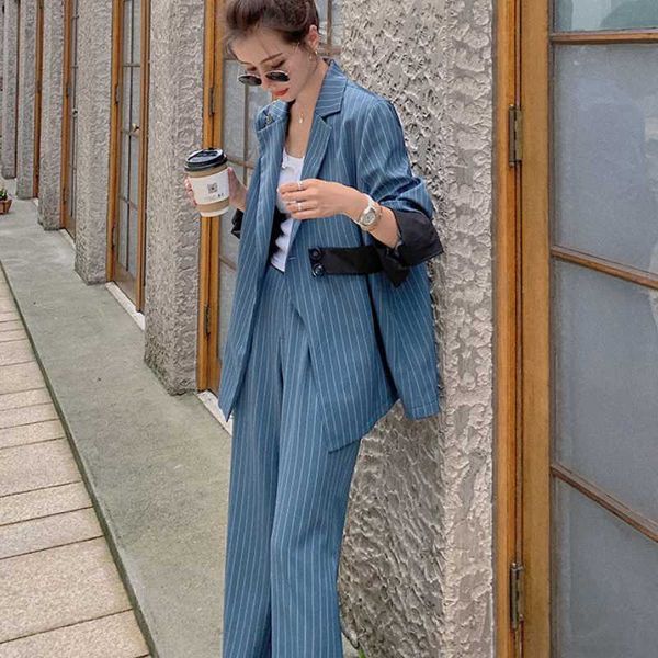 women's two piece striped open front long sleeve blazer and high waist pant set lady foram suits pants, White
women's two piece striped open front long sleeve blazer and high waist pant set lady foram suits pants, White