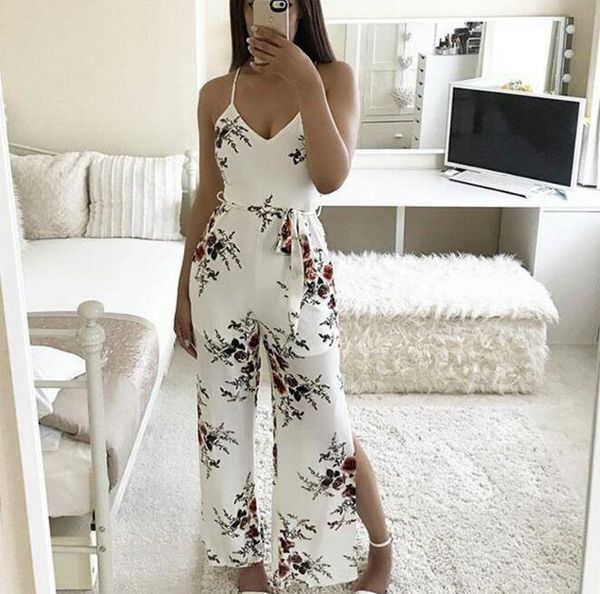 women's jumpsuits & rompers europe and the united states sling print lace backless loose fit jumpsuit trousers, Black;white
women's jumpsuits & rompers europe and the united states sling print lace backless loose fit jumpsuit trousers, Black;white