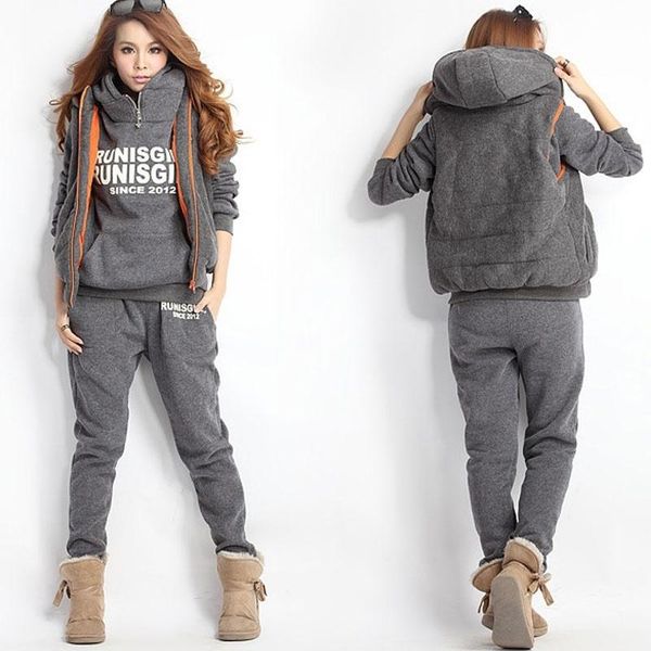 3pc/1set autumn winter women's casual hooded sweater + vest+ trousers fleece thick fashion ladies red pink sports suit women's two, White
3pc/1set autumn winter women's casual hooded sweater + vest+ trousers fleece thick fashion ladies red pink sports suit women's two, White