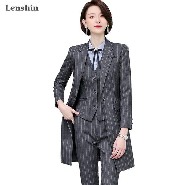 lenshin 3 pieces set striped vest pant suit office ladies work wear for women female long blazer jacket with cropped trousers women's s, White;black
lenshin 3 pieces set striped vest pant suit office ladies work wear for women female long blazer jacket with cropped trousers women's s, White;black