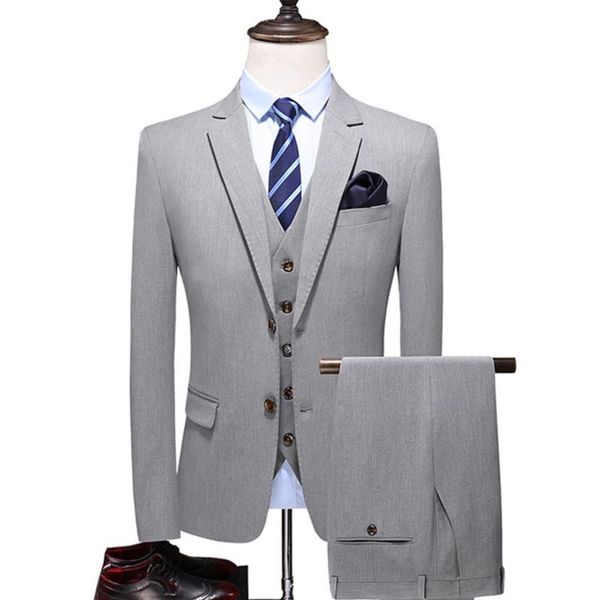 men's suits & blazers suit coat vest pants 3 pcs set men fashion solid color business professional wear jacket trousers waistcoat, White;black
men's suits & blazers suit coat vest pants 3 pcs set men fashion solid color business professional wear jacket trousers waistcoat, White;black