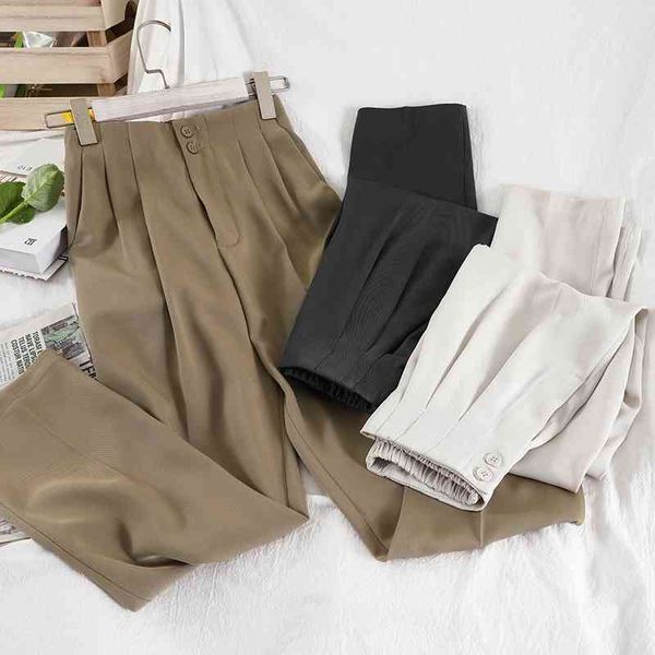 women's pants & capris fashion breasted high-waist solid color suit trousers female korean casual pants black nine-point slim stra, Black;white
women's pants & capris fashion breasted high-waist solid color suit trousers female korean casual pants black nine-point slim stra, Black;white