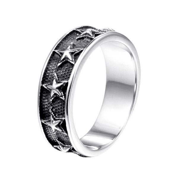 delicate ring stainless steel men's simple titanium five pointed star personality, Silver
delicate ring stainless steel men's simple titanium five pointed star personality, Silver