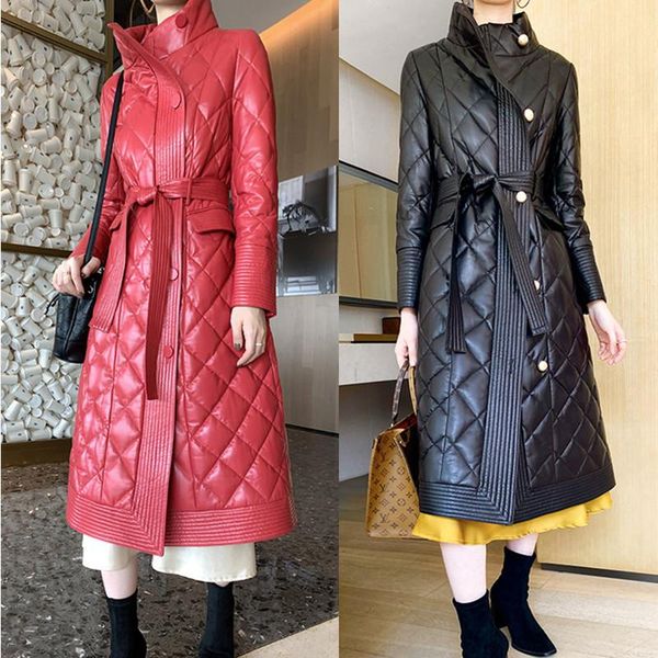 women's leather & faux genuine jacket women extra long trench coat luxury vintage red black natural real sheepskin winter overc
women's leather & faux genuine jacket women extra long trench coat luxury vintage red black natural real sheepskin winter overc
