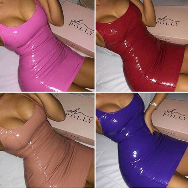 casual dresses 2021 summer women pu leather dress sleeveless bodycon mini solid club pencil party vestidos plus size, Black;gray
casual dresses 2021 summer women pu leather dress sleeveless bodycon mini solid club pencil party vestidos plus size, Black;gray