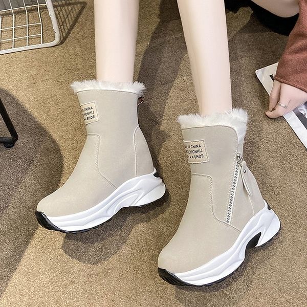New Women Snow Boots Thick Sole Soft Leather High Platform Ankle Boots Chunky Sneakers Warm Plus Winter Boots 8CM Shoes Woman, Beige
New Women Snow Boots Thick Sole Soft Leather High Platform Ankle Boots Chunky Sneakers Warm Plus Winter Boots 8CM Shoes Woman, Beige