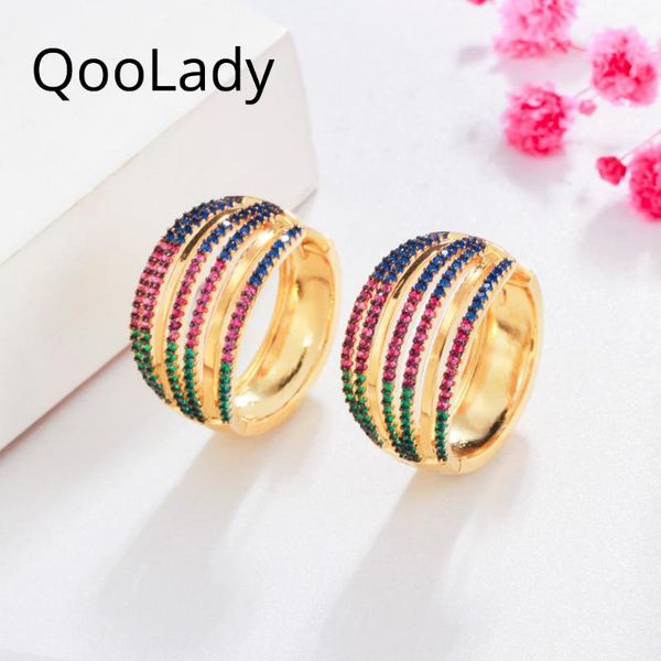 hoop & huggie qoolady luxury dubai gold multi color cubic zirconia wide round earrings for women fashion engagement party cz jewelry e299, Golden;silver
hoop & huggie qoolady luxury dubai gold multi color cubic zirconia wide round earrings for women fashion engagement party cz jewelry e299, Golden;silver