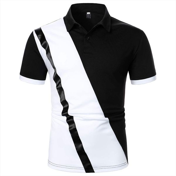 black and mens polo white shirt classic short sleeve male clothing casual patchwork designer shirts, White;black
black and mens polo white shirt classic short sleeve male clothing casual patchwork designer shirts, White;black