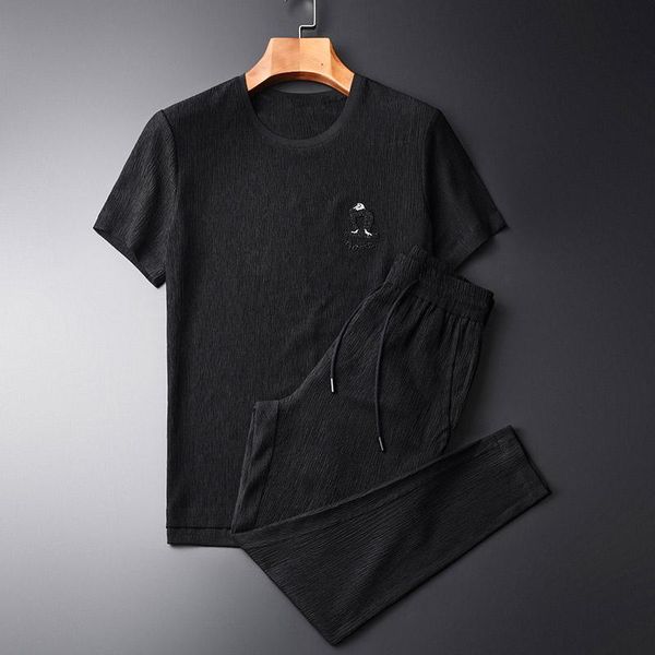 men's tracksuits summer mens set (t-shirt+pants) luxury wrinkle fabric handmade beaded man sets size 4xl embroidered casual male, Gray
men's tracksuits summer mens set (t-shirt+pants) luxury wrinkle fabric handmade beaded man sets size 4xl embroidered casual male, Gray