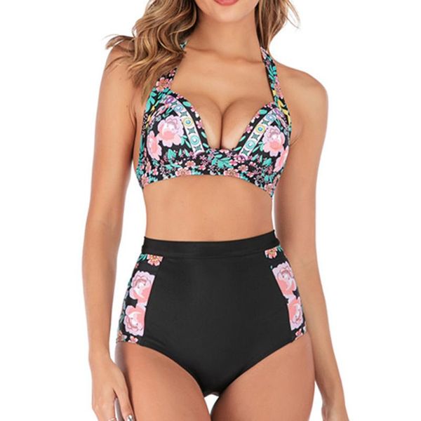 women's swimwear plus size women high waist swimsuit s-3xl push up bikini sets 2021 mujer floral print large halter bathing suit, White;black
women's swimwear plus size women high waist swimsuit s-3xl push up bikini sets 2021 mujer floral print large halter bathing suit, White;black