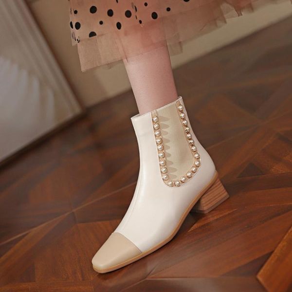 boots 2021 autumn/winter women ankle genuine leather square toe chunky heel shoes splicing short for office lady, Black
boots 2021 autumn/winter women ankle genuine leather square toe chunky heel shoes splicing short for office lady, Black