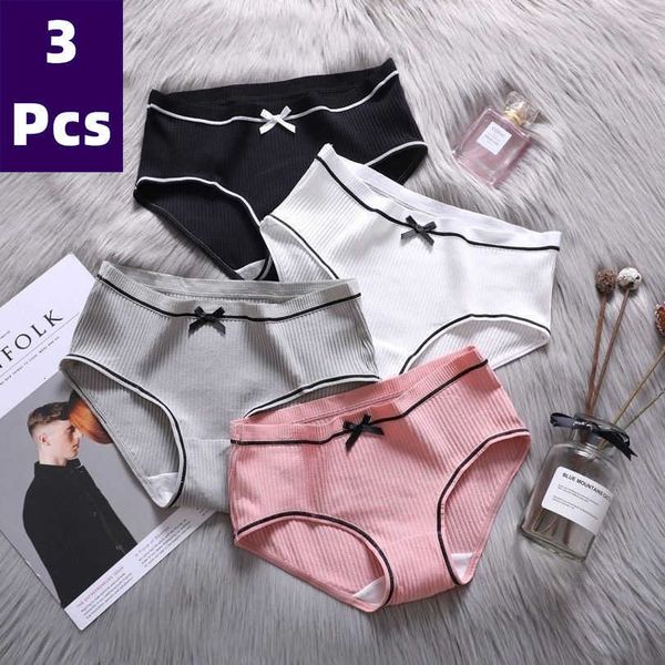 women's panties 3pcs/packs cotton breathable cute girls briefs solid soft seamless underwear female intimate brief, Black;white
women's panties 3pcs/packs cotton breathable cute girls briefs solid soft seamless underwear female intimate brief, Black;white