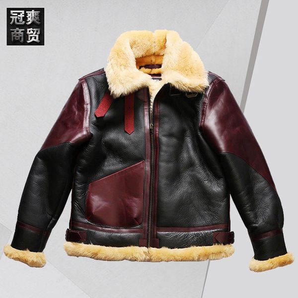 Fashion Leather Avfly Patton General Sheep Fur All in One Flight Jacket Men' Stitched Red B3 Coat, Arms with wings
Fashion Leather Avfly Patton General Sheep Fur All in One Flight Jacket Men' Stitched Red B3 Coat, Arms with wings