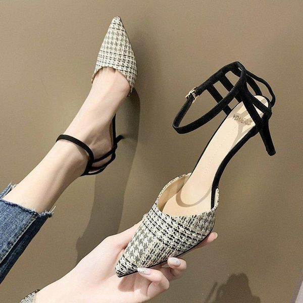 sandals women's one word buckle high heel 2021 summer wild pointed stiletto single shoes women, Black
sandals women's one word buckle high heel 2021 summer wild pointed stiletto single shoes women, Black