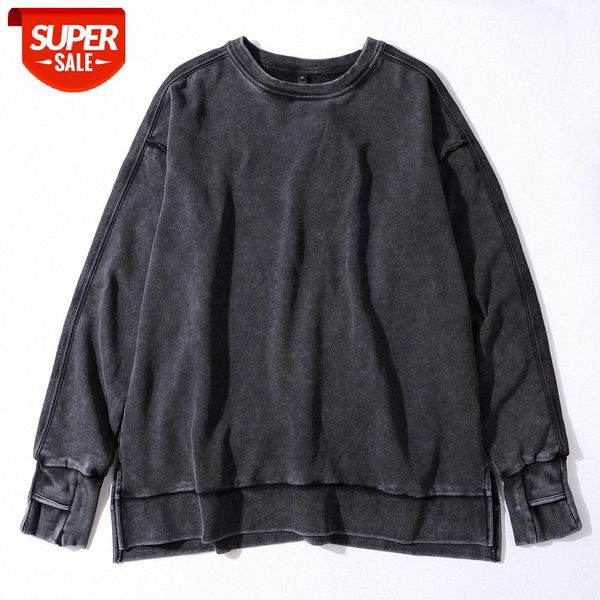 street side split hem washed distressed sweater men's lazy terry drape ninja glove sleeve #by1o, Black
street side split hem washed distressed sweater men's lazy terry drape ninja glove sleeve #by1o, Black