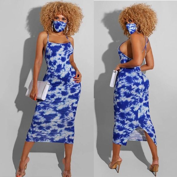 blue tie dye print dress cross suspender dress with mask summer 2021 dress, Black;red
blue tie dye print dress cross suspender dress with mask summer 2021 dress, Black;red