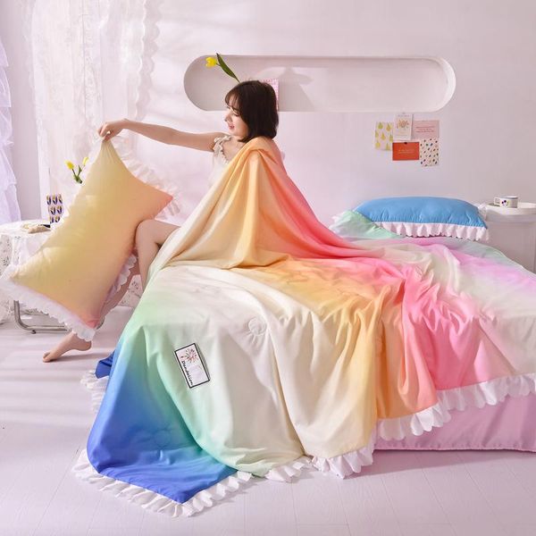 princess wind summer air conditioner by double-sided ice silk washing colorful cool quilt can be machine washable su comforters & sets
princess wind summer air conditioner by double-sided ice silk washing colorful cool quilt can be machine washable su comforters & sets