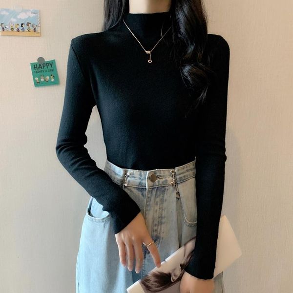 women's sweaters 2021 spring and autumn bottoming shirt sweater fit mock neck fall winter inner wear western style black, White;black
women's sweaters 2021 spring and autumn bottoming shirt sweater fit mock neck fall winter inner wear western style black, White;black