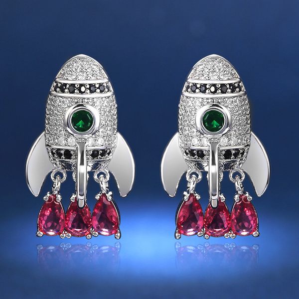 cao shi's creative rocket modeling multicolor zircon earrings women's network red tide people's live broadcast jewelry, Golden
cao shi's creative rocket modeling multicolor zircon earrings women's network red tide people's live broadcast jewelry, Golden