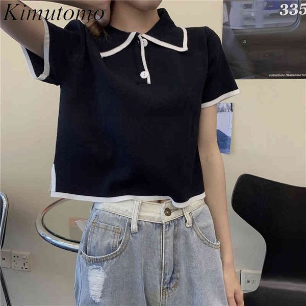kimutomo casual solid short t-shirt women summer korea chic female turn-down collar expose navel knitted fashion 210521, White
kimutomo casual solid short t-shirt women summer korea chic female turn-down collar expose navel knitted fashion 210521, White