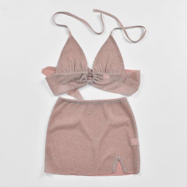 women's tracksuits fashion beach dress outfits shiny backless navel lace up perspective bright silk female suit ensemble femme #t2g, Gray
women's tracksuits fashion beach dress outfits shiny backless navel lace up perspective bright silk female suit ensemble femme #t2g, Gray