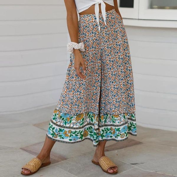 women's pants & capris 2021 casual elastic high waist wide leg women beach trousers summer palazzo floral print culottes, Black;white
women's pants & capris 2021 casual elastic high waist wide leg women beach trousers summer palazzo floral print culottes, Black;white