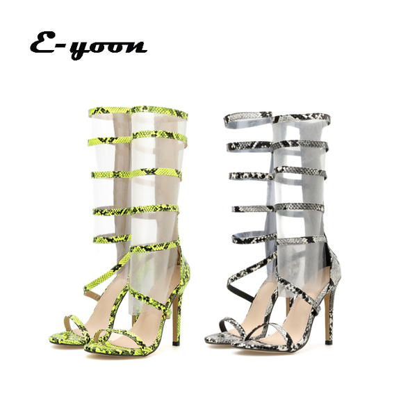 sandals snake print over the knee boots women high heels one word strap ladies party fashion pointed toe shoes summer boot, Black
sandals snake print over the knee boots women high heels one word strap ladies party fashion pointed toe shoes summer boot, Black