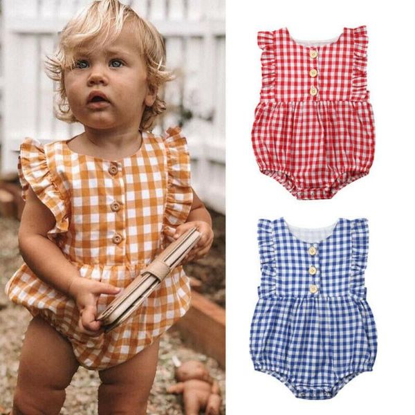 born infant baby girl ruffle plaid romper sleeveless jumpsuit one piece outfits sunsuit toddler summer clothes jumpsuits, Blue
born infant baby girl ruffle plaid romper sleeveless jumpsuit one piece outfits sunsuit toddler summer clothes jumpsuits, Blue