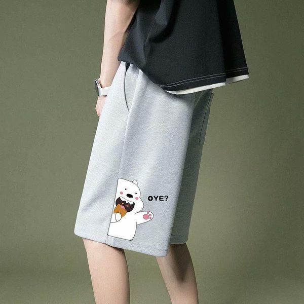 men's shorts summer cotton loose cartoon print high street style sports hip-hop pants trend, White;black
men's shorts summer cotton loose cartoon print high street style sports hip-hop pants trend, White;black