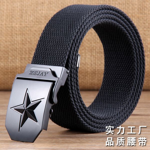 pentagram canvas belt, men's smooth buckle automatic belt for young students, Black;brown
pentagram canvas belt, men's smooth buckle automatic belt for young students, Black;brown