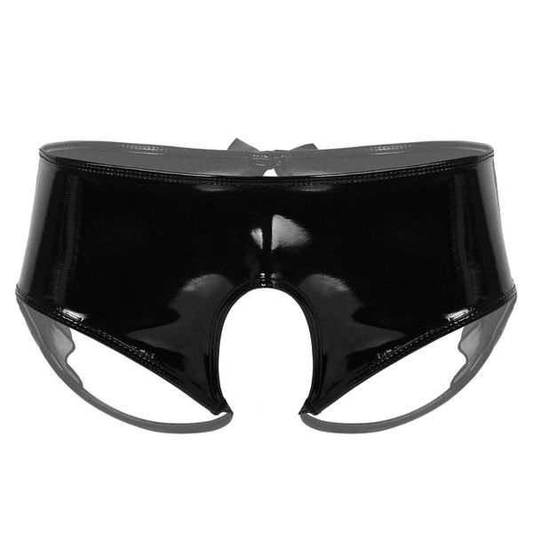 gay mens crotchless panties wet look patent leather erotic lingerie open crotch with sheer organza trim sissy briefs underwear, Black;white
gay mens crotchless panties wet look patent leather erotic lingerie open crotch with sheer organza trim sissy briefs underwear, Black;white