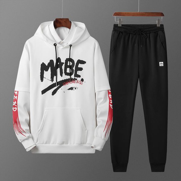 2021 spring and autumn fashion letter printing sports leisure suit style sweater men's pullover hooded sweater two-piece set, Gray
2021 spring and autumn fashion letter printing sports leisure suit style sweater men's pullover hooded sweater two-piece set, Gray