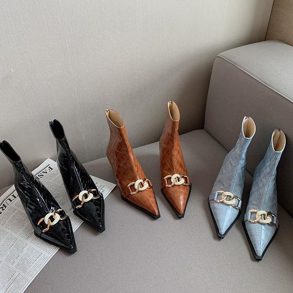 boots women ankle short 2021 modern female pointed toe thin heels casual metal shoes ladies spring autumn zip, Black
boots women ankle short 2021 modern female pointed toe thin heels casual metal shoes ladies spring autumn zip, Black