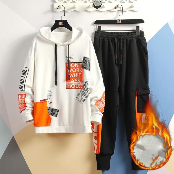 men's tracksuits tracksuit men 2 piece set 2021 winter fashion print sportswear hooded fleece warm street wear sweatpants, Gray
men's tracksuits tracksuit men 2 piece set 2021 winter fashion print sportswear hooded fleece warm street wear sweatpants, Gray