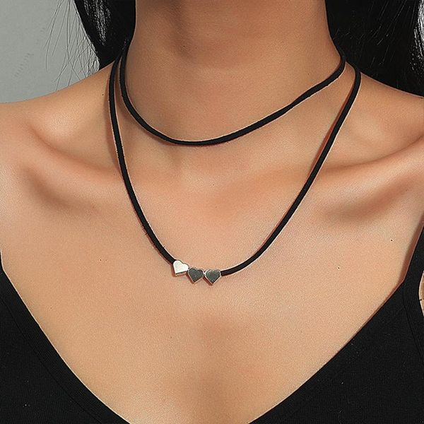 chains simple heart geometric necklace clavicle chain charm double layer for women, Silver
chains simple heart geometric necklace clavicle chain charm double layer for women, Silver