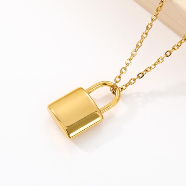 stainless steel lock pendant necklace gold chain for women collar jewelry choker necklaces, Silver
stainless steel lock pendant necklace gold chain for women collar jewelry choker necklaces, Silver